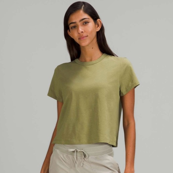 Lululemon Classic-Fit Cotton-Blend T-Shirt in Bronze Green - Picture 1 of 6